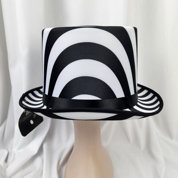 ?️NWT Black & White Striped Unisex Top Hat main image 6